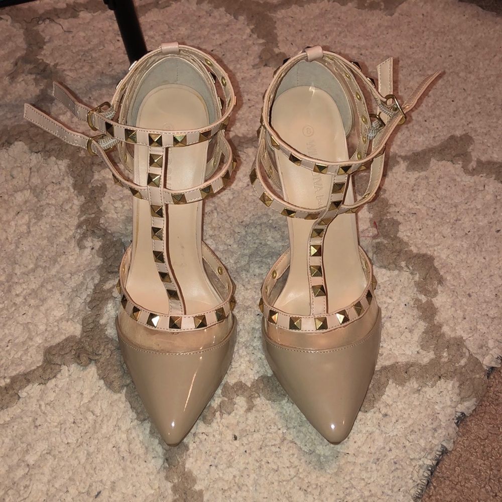 Studded Nude Heels